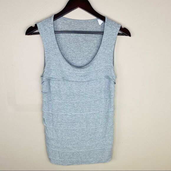 Chico’s Tiered Front Jersey Knit Tank Top Gray - Picture 5 of 10